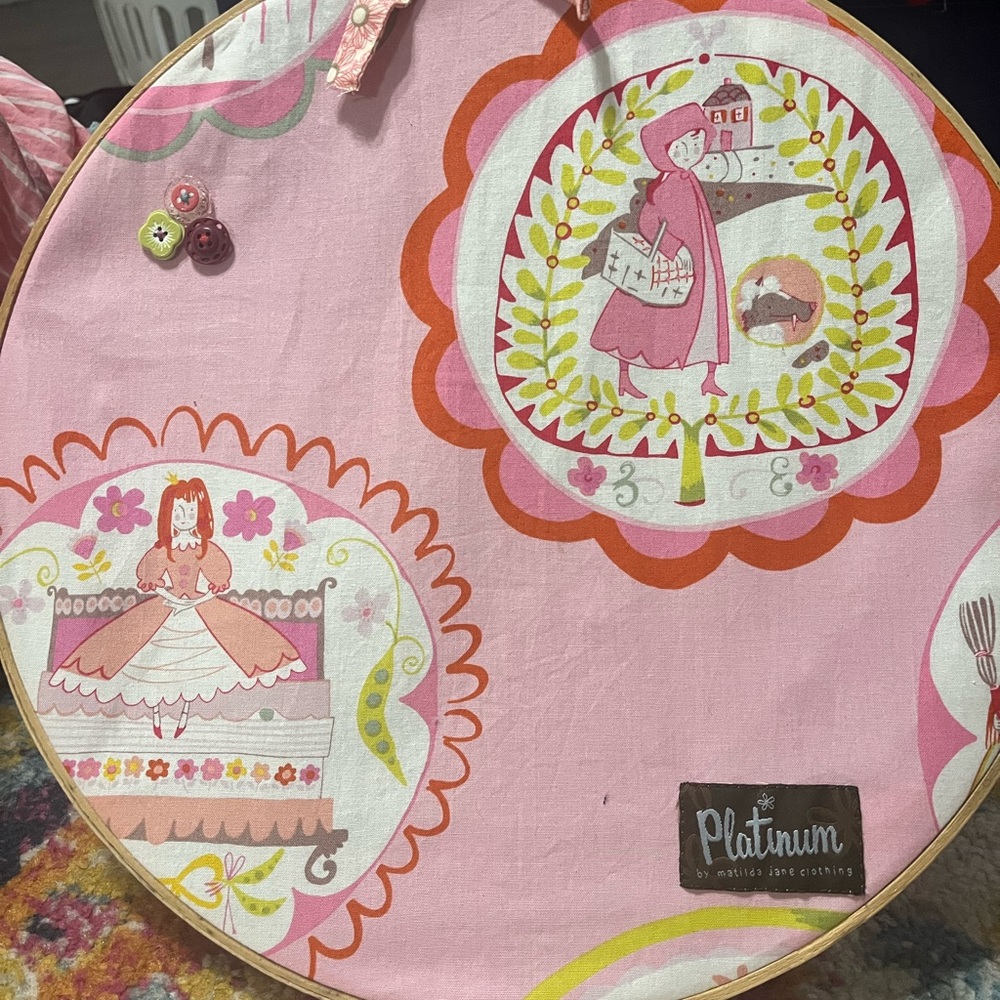 Wall decor made with Matilda Jane Platinum fabric